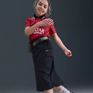 Nike Kids Black Cargo Midi Skirt‎ XL Dri-FIT Standard Fit Drawstring Waist